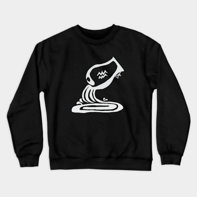 Zodiac - Aquarius (neg image) Crewneck Sweatshirt by StormMiguel - SMF